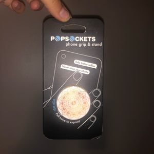 orange mandala pop socket and tie dye phone case
